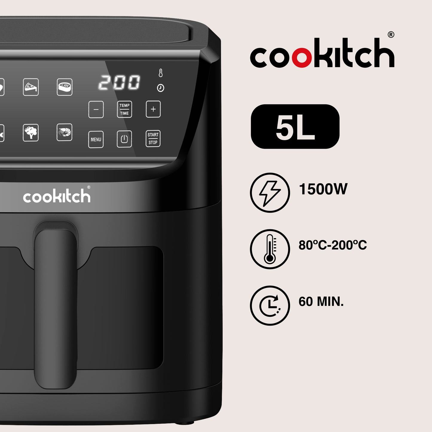 Air Fryer COOKITCH (5L - Preto)