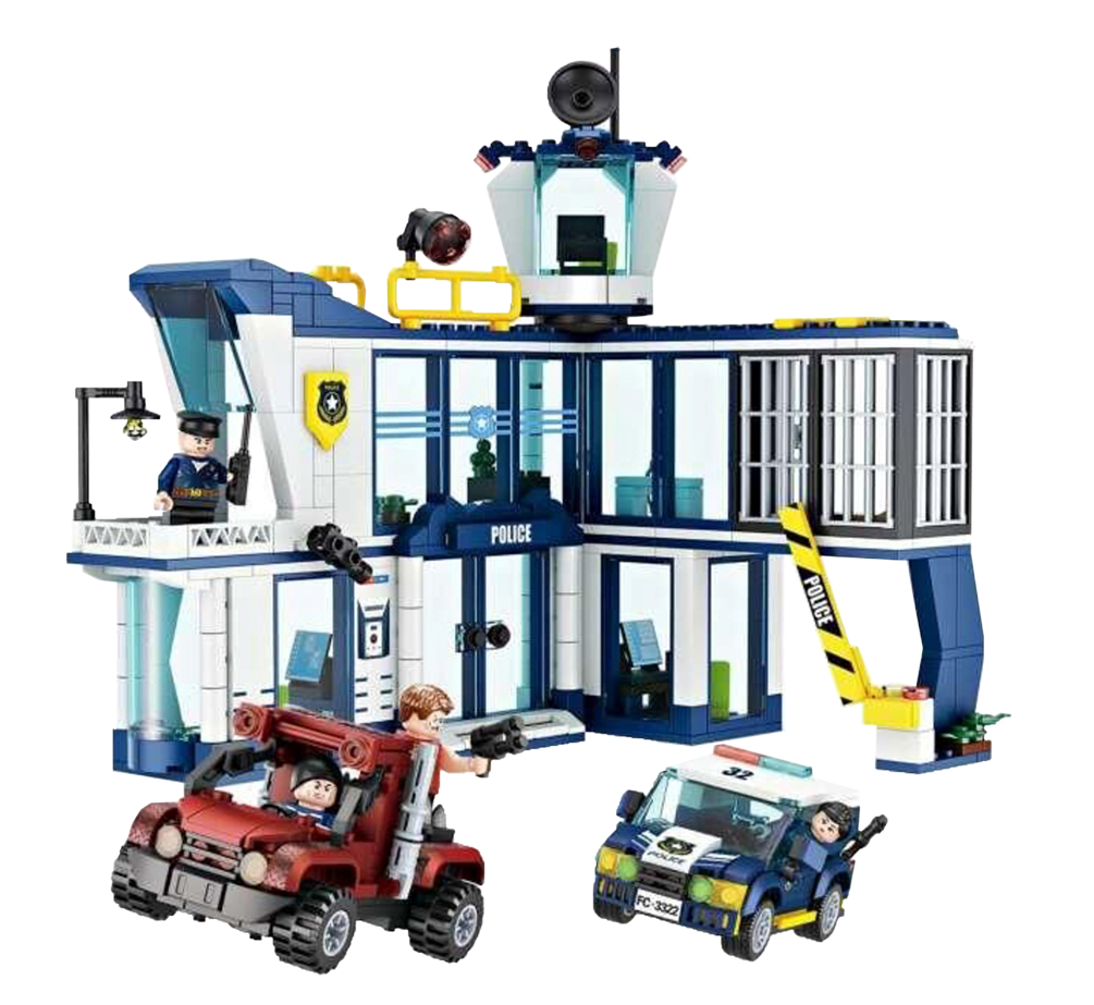 Blocos Construção Esquadra Polícia 699PCS KIDZUP