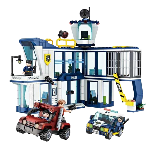 Blocos Construção Esquadra Polícia 699PCS KIDZUP
