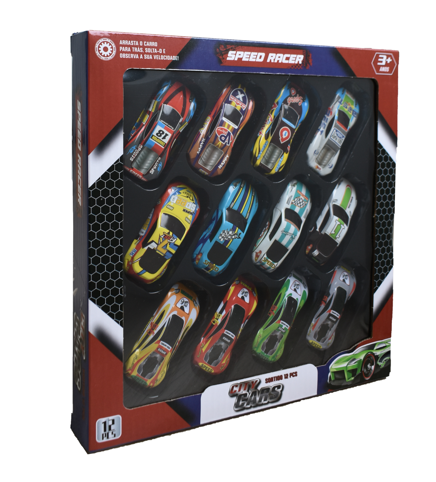 Caixa 12 Carrinhos Sortidos SPEEDRACER