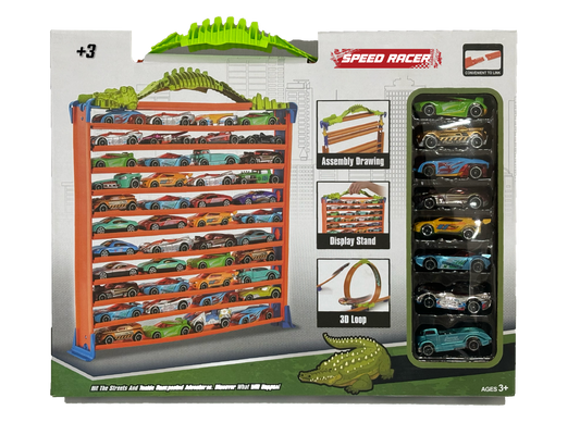 Garagem Arrumação/Pista c/8 Carros SPEEDRACER