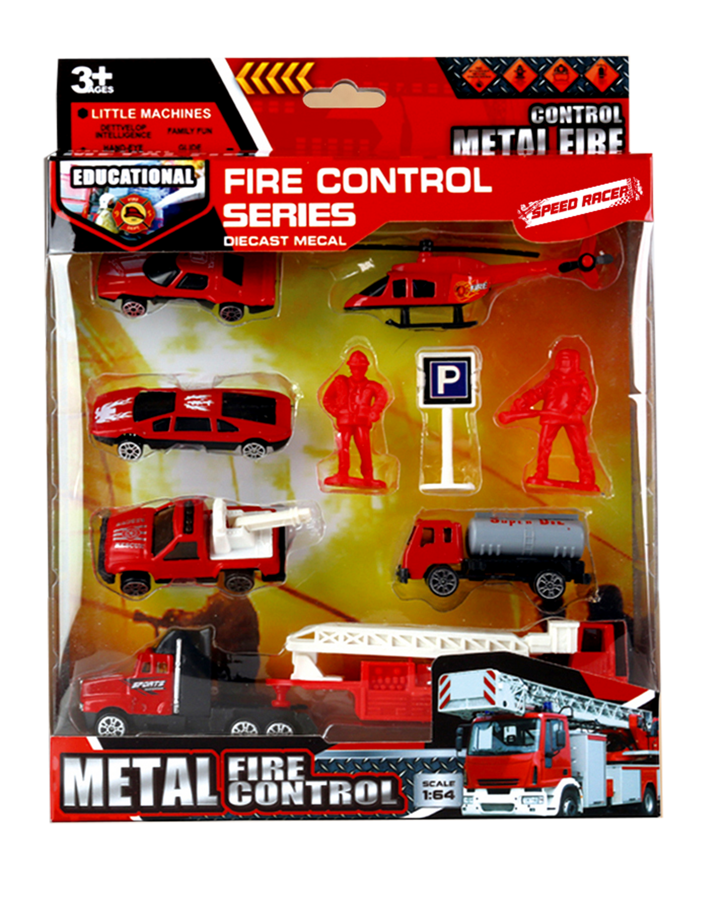 Conjunto Bombeiros/Construção/Polícia 9pcs KIDZUP