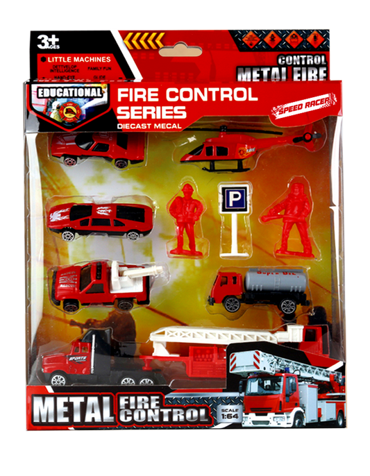 Conjunto Bombeiros/Construção/Polícia 9pcs KIDZUP