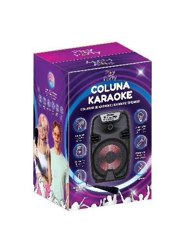 Coluna Karaoke com Microfone Play&Party
