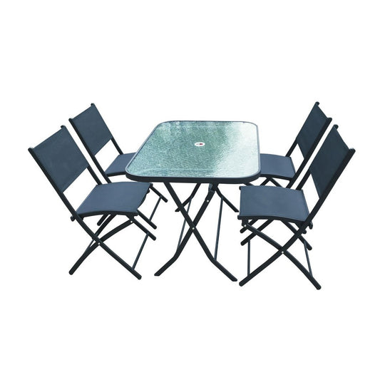 Mesa de Vidro + 4 Cadeiras BORA BORA (Verde)