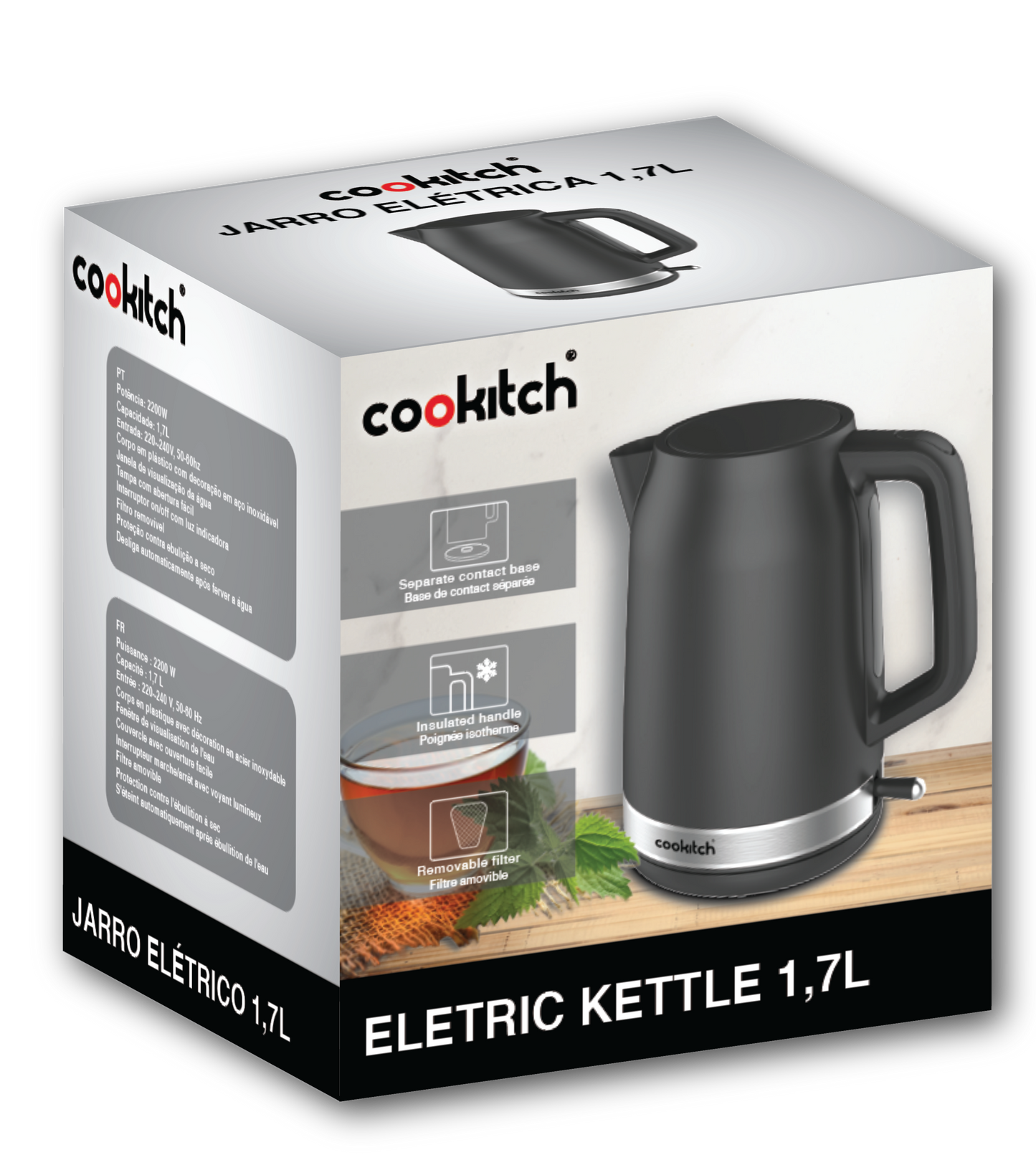 Jarro Elétrico Cookitch (2200 W - 1.7L - Preto Matte)