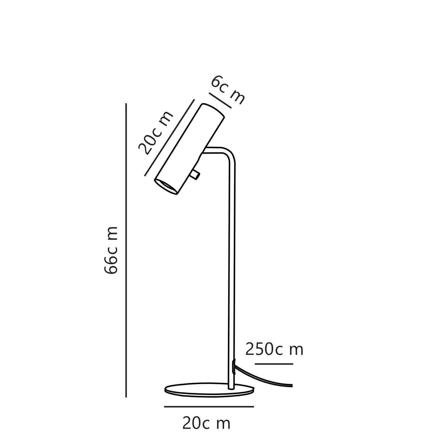 MIB 6 Candeeiro de Mesa Preto Matte