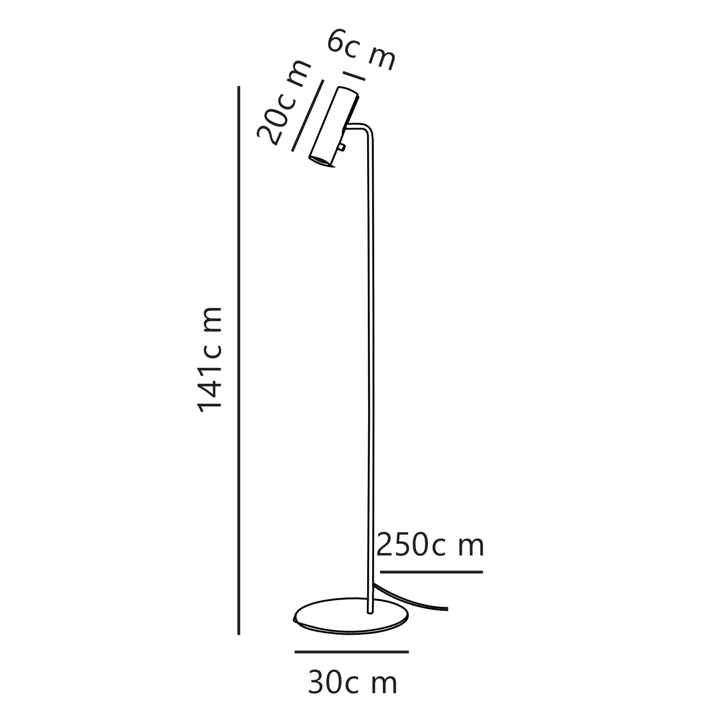 MIB 6 Candeeiro de Chão Preto Matte