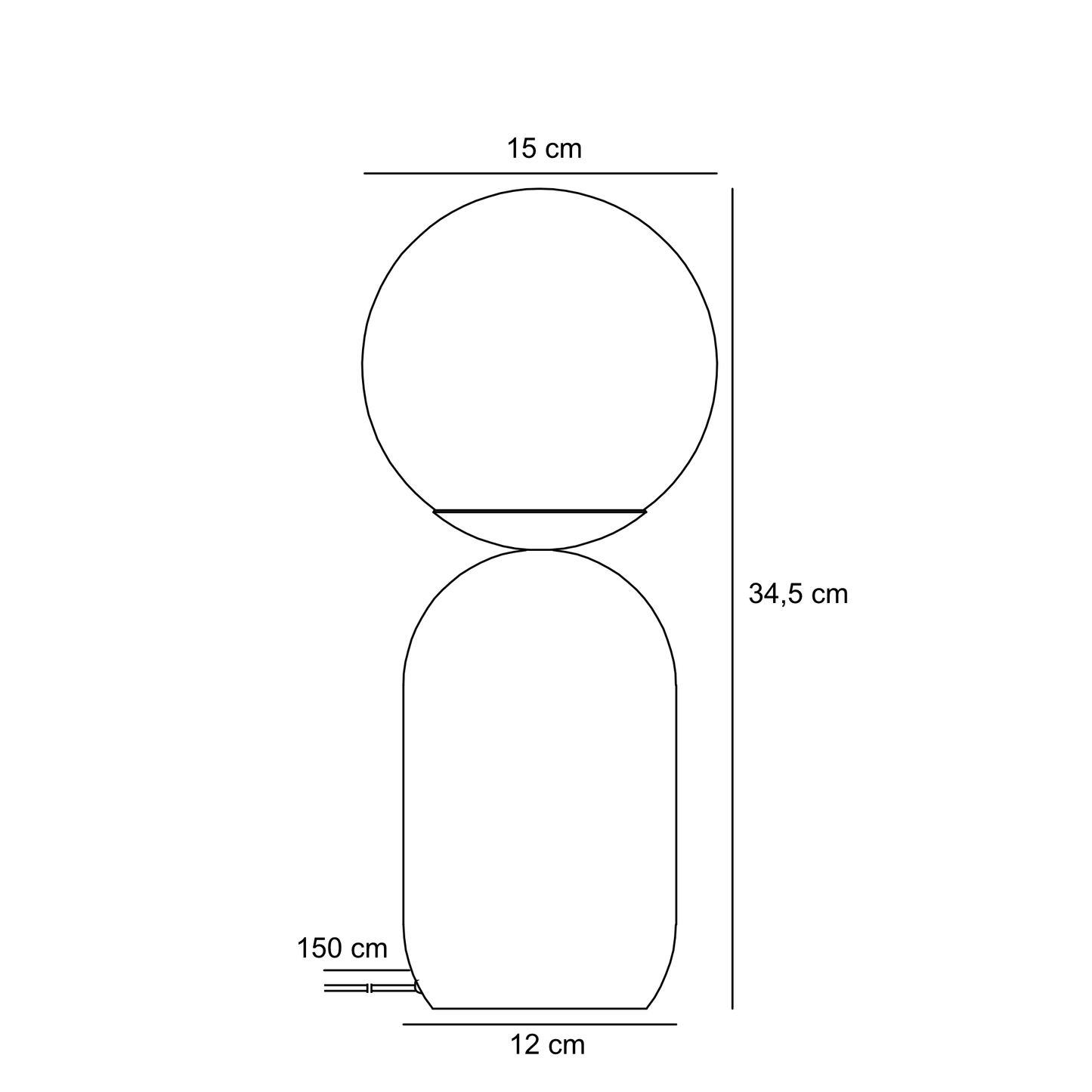 Notti Candeeiro de Mesa Preto
