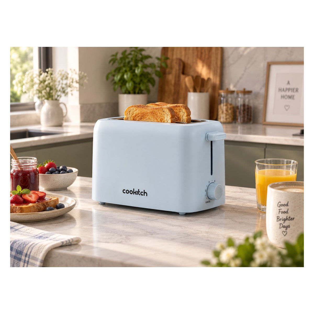 Torradeira Matte Sky Blue 2 Fatias 650 W Cookitch