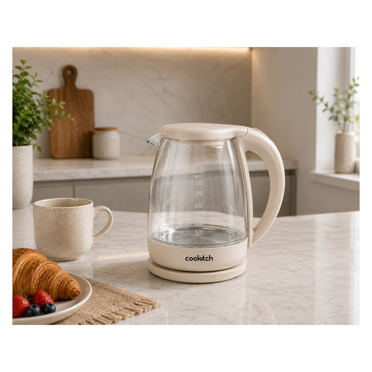 Jarro Elétrico Matte Sand de Vidro 1,7 L 2200 W  Cookitch