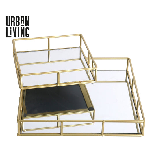 Conjunto de 2 Tabuleiros Espelho Quadrado (30x30x5CM & 20x20x5 cm)