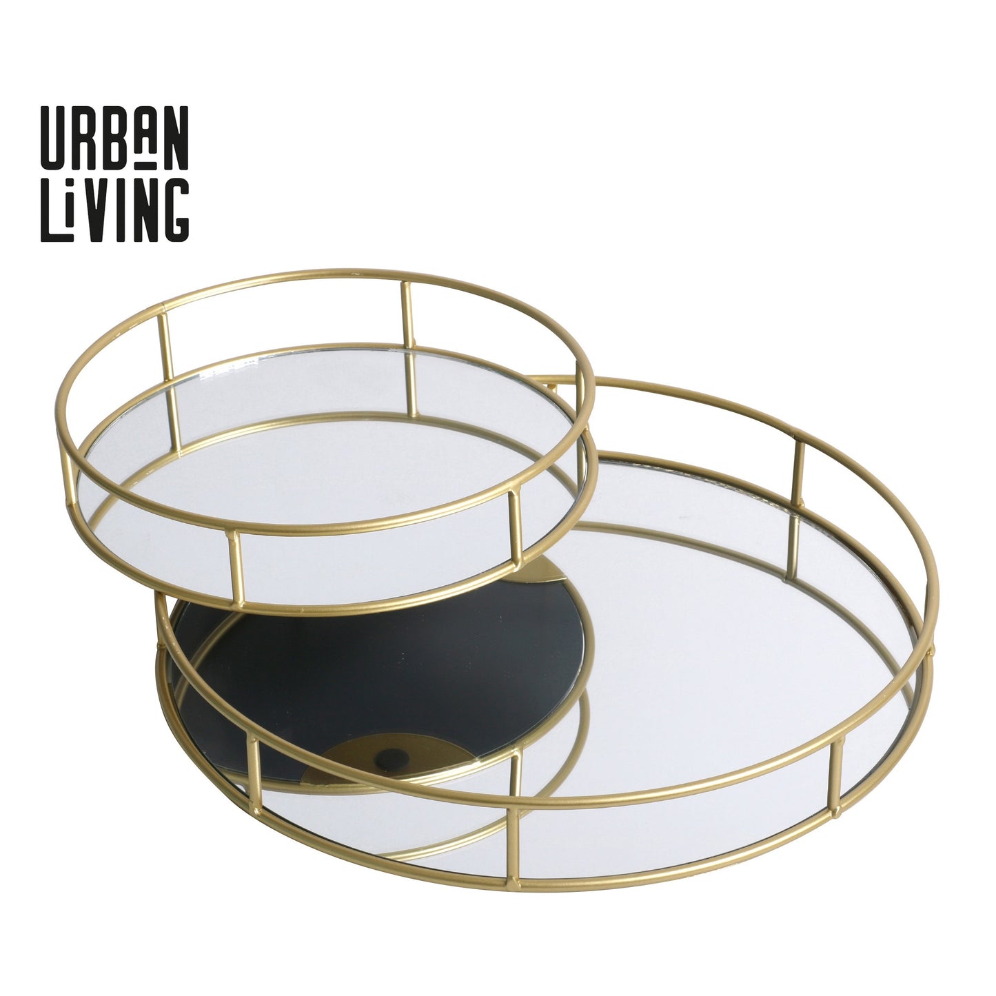 Conjunto de 2 Tabuleiros Espelho Redondo (35x5 & 25x5 cm)