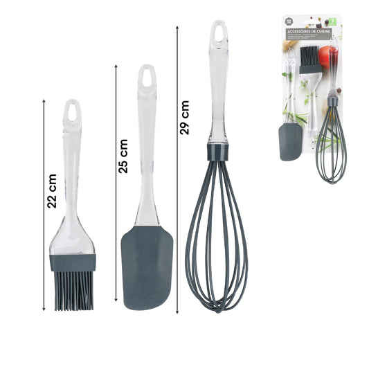 Conjunto Varinha, Espátula e Pincel (Material: Silicone)