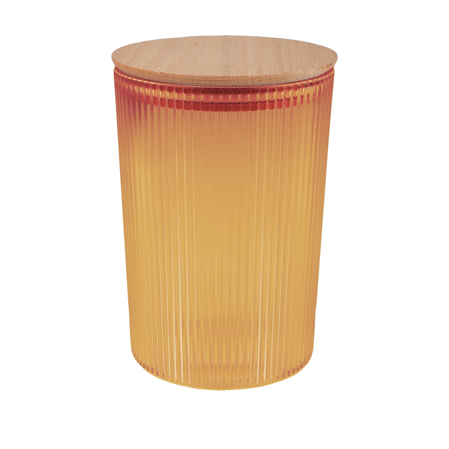 Caixa Hermética 1,5L Tampa em Madeira (Diâmetro: 13,5 cm - Terracota)