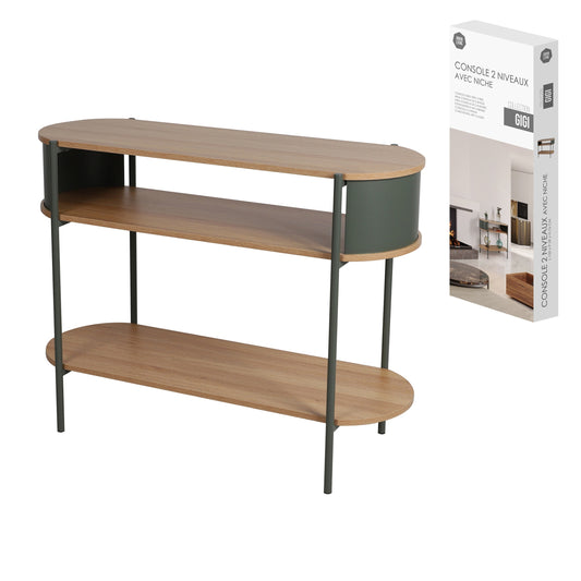 Consola de 2 Níveis com Nicho "Gigi" (100x39x76 cm)