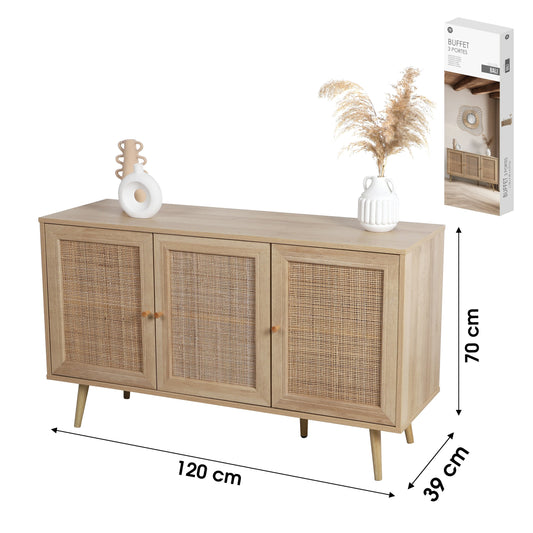 Aparador Buffet com 3 Portas "Bali" (120x39x70 cm)