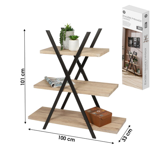 Estante Pirâmide 3 Níveis "Dock" (100x33x101 cm)