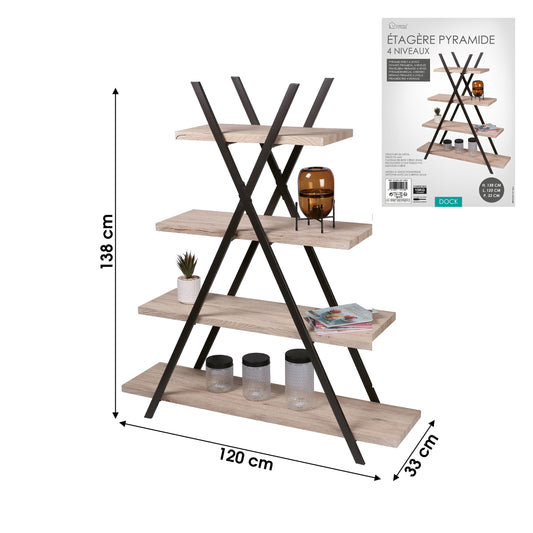 Estante Pirâmide 4 Níveis "Dock" (120x33x138 cm)