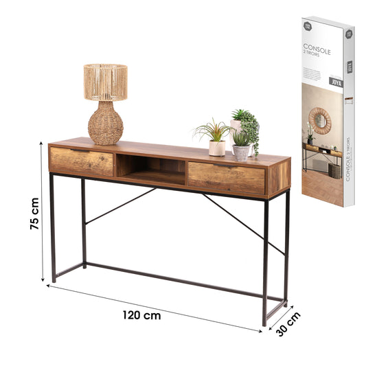 Consola com 2 Gavetas (120x30x75 cm)