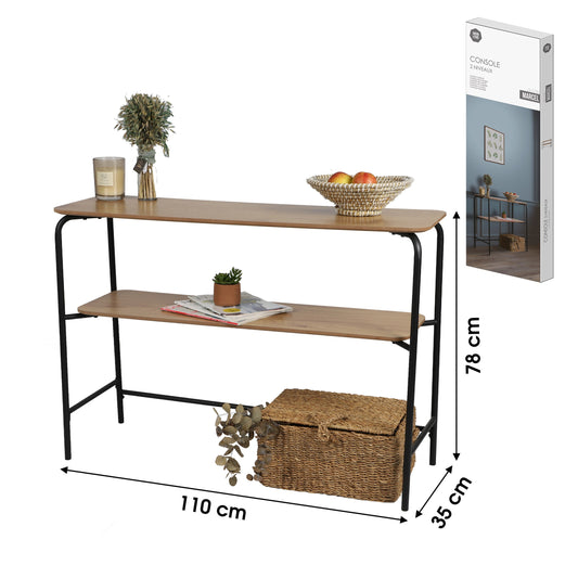 Consola 2 Níveis com Estrutura em Metal "Marcel" (110x35x78 cm)