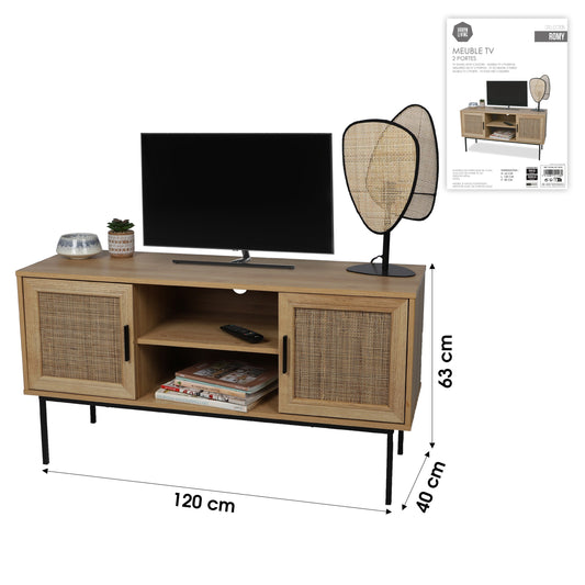 Móvel para TV com 2 Portas e 2 Prateleiras (120x39x63 cm)