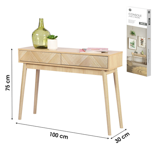 Consola com 2 Gavetas "Shelby" (100x30x75 cm)