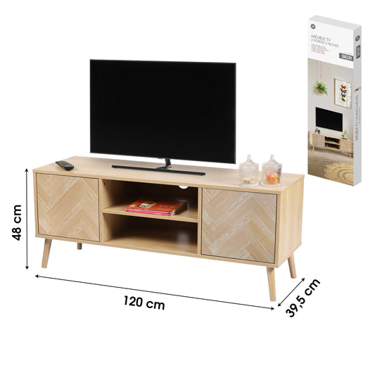Móvel para TV com 2 Portas e 2 Prateleiras "Shelby" (120x40x48 cm)