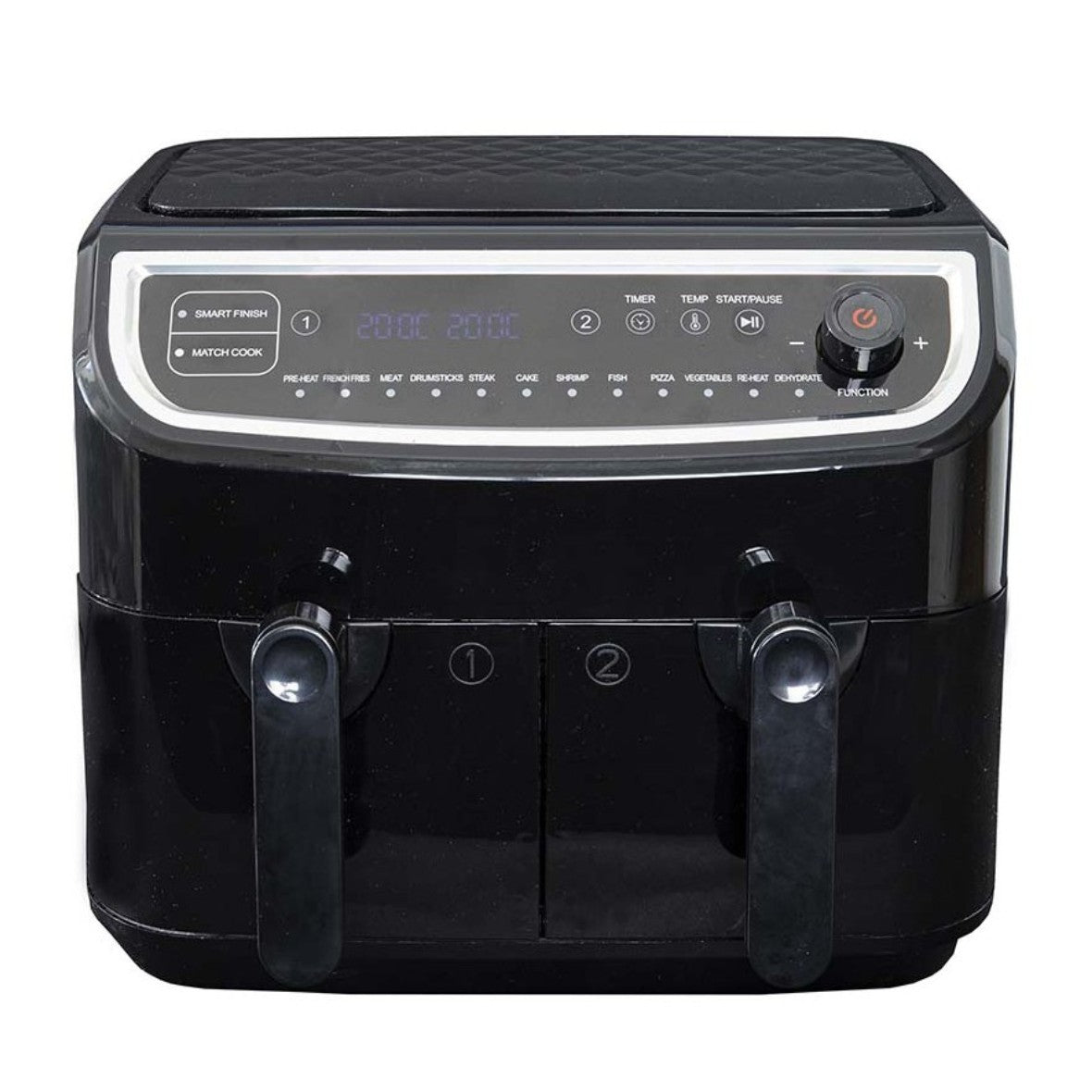 Air Fryer 9L (Dupla Cuba 4,5 + 4,5L - Ecrã Digital - Preta)