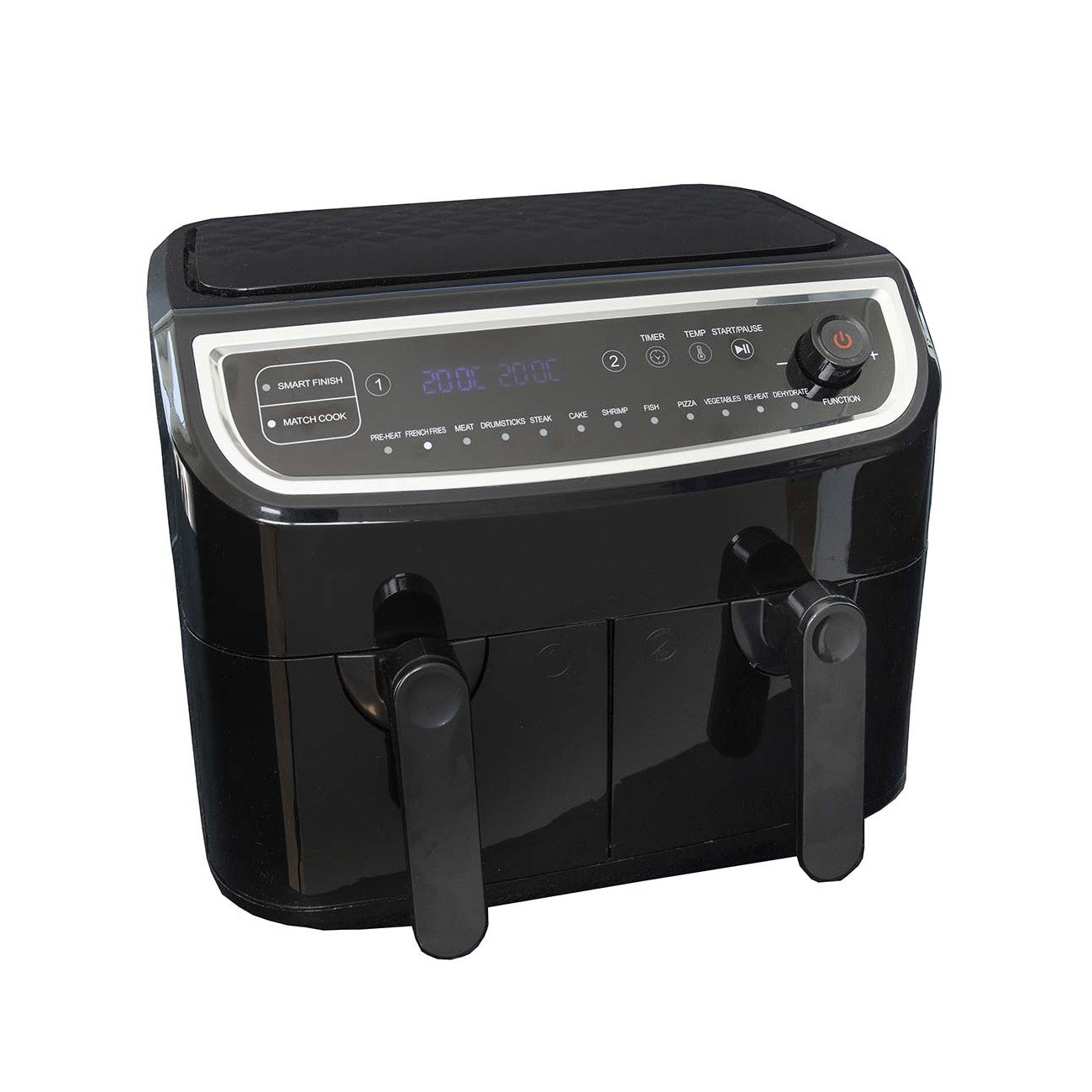 Air Fryer 9L (Dupla Cuba 4,5 + 4,5L - Ecrã Digital - Preta)