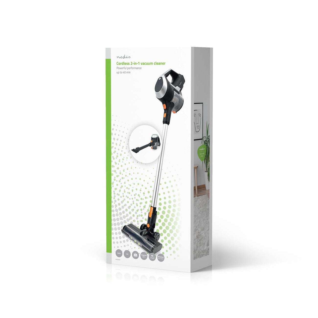 Aspirador Vertical 2 em 1 Sem Fios (130W - 10.000Pa)