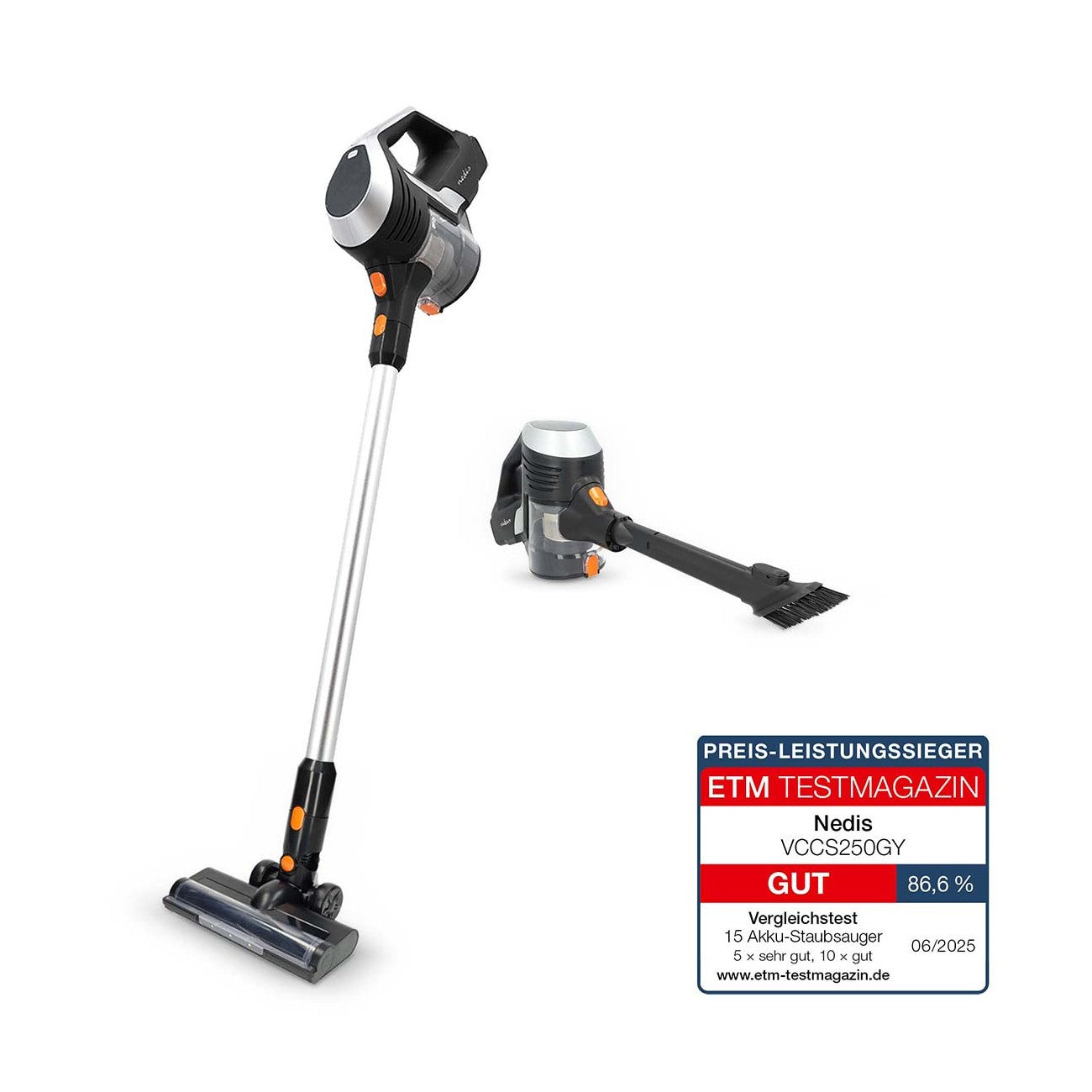Aspirador Vertical 2 em 1 Sem Fios (130W - 10.000Pa)