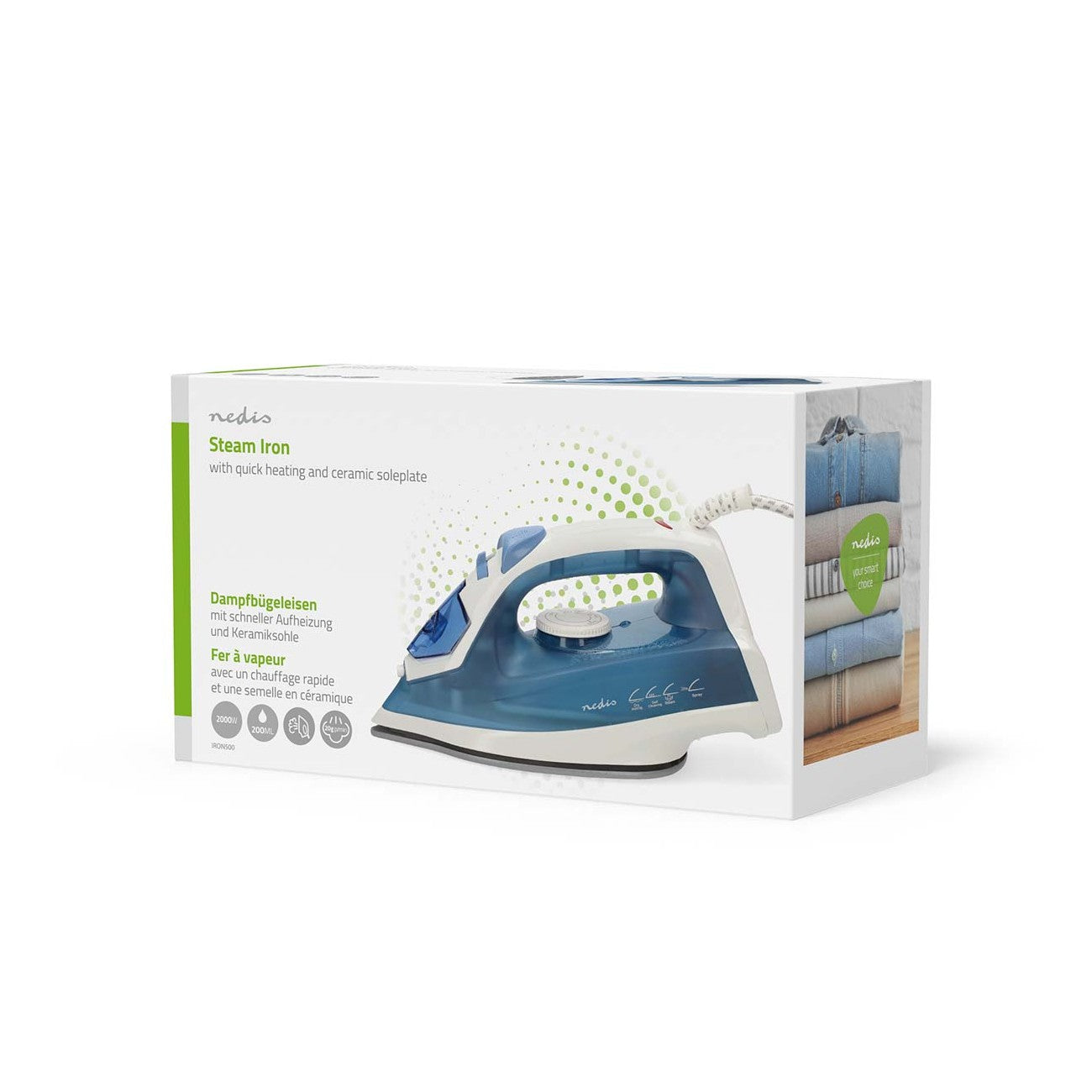 Ferro Engomar a Vapor 2200W (Base Cerâmica)