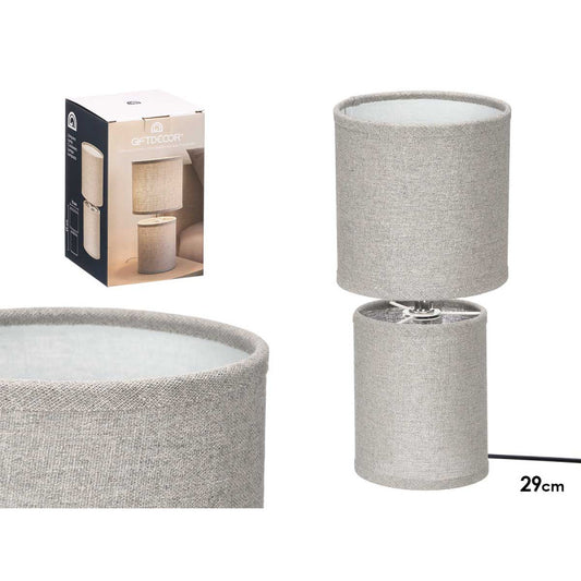 Candeeiro de Mesa em Tecido Cinzento