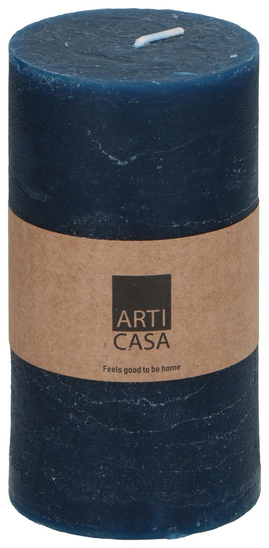 Vela Rústica Ø7x13cm Azul Arti Casa