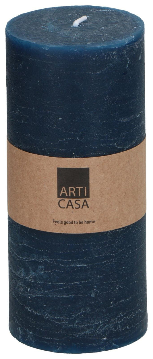 Vela Rústica Ø7x16cm Azul Arti Casa