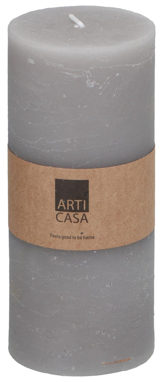 Vela Rústica Ø7x16cm Cinza Claro Arti Casa