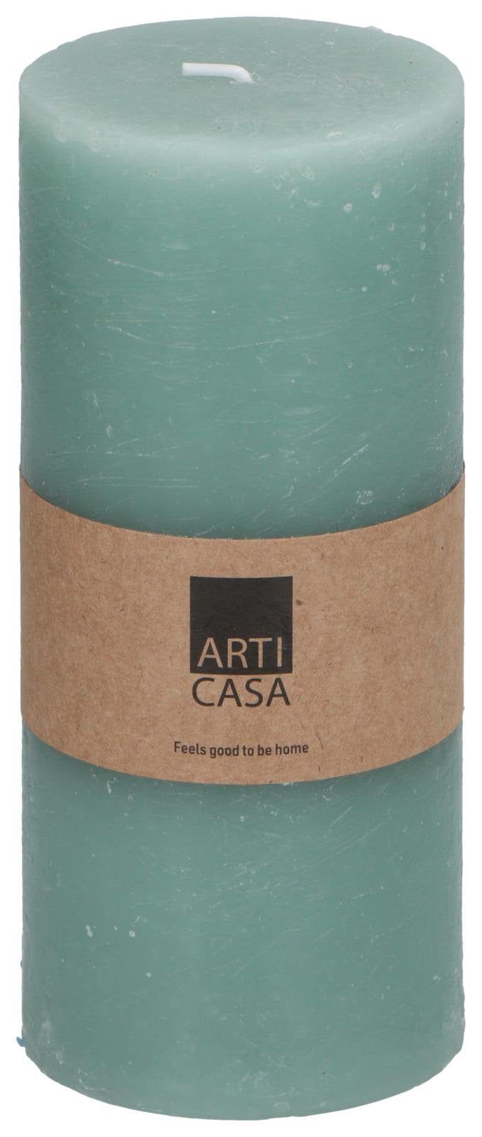 Vela Rústica Ø7x16cm Verde Claro Arti Casa