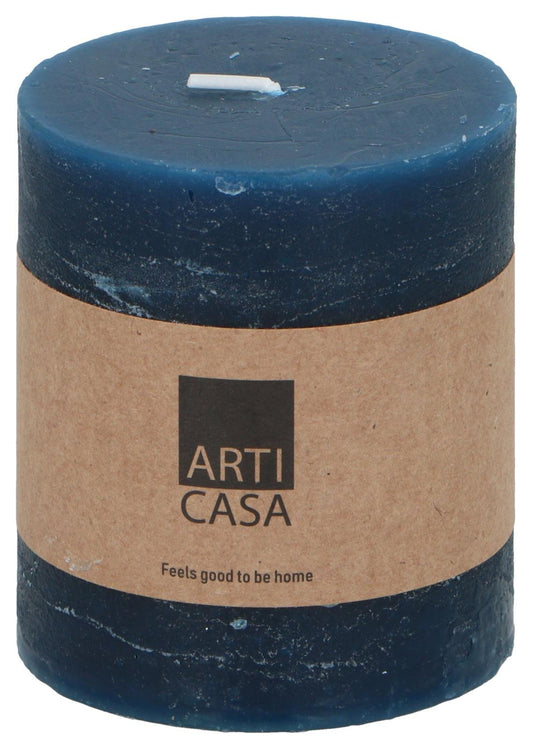 Vela Rústica Ø7x8cm Azul Arti Casa