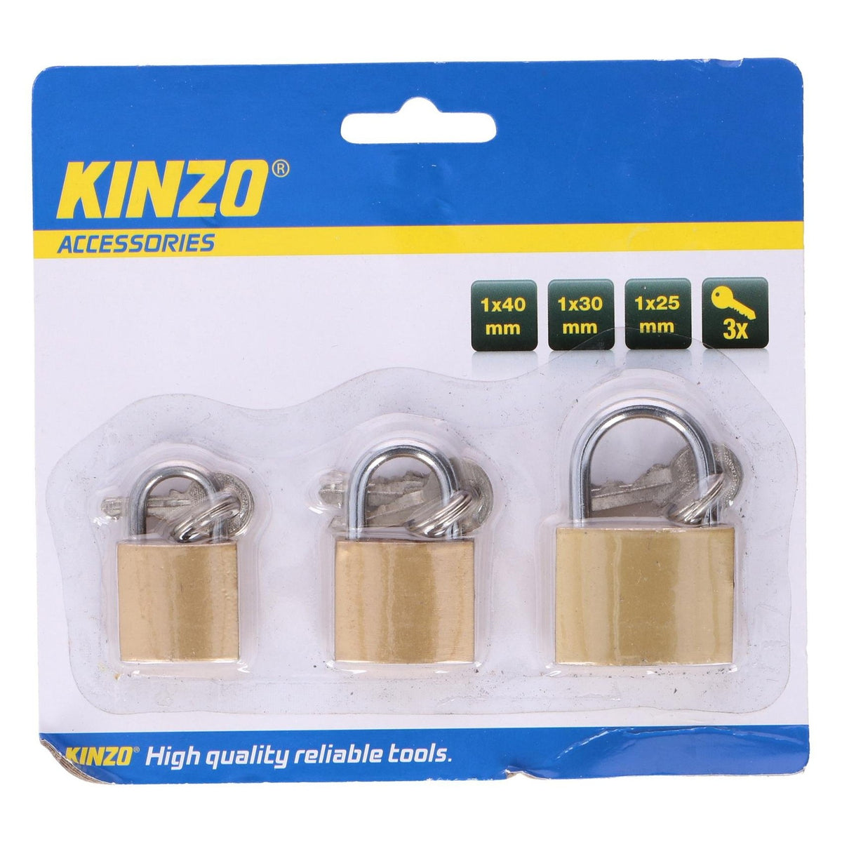 Cadeados x3 Tamanhos Sortidos Kinzo