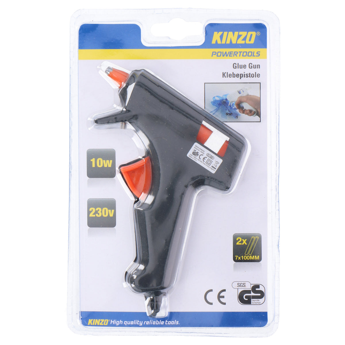 Pistola de Cola Quente + 2 Recargas Kinzo