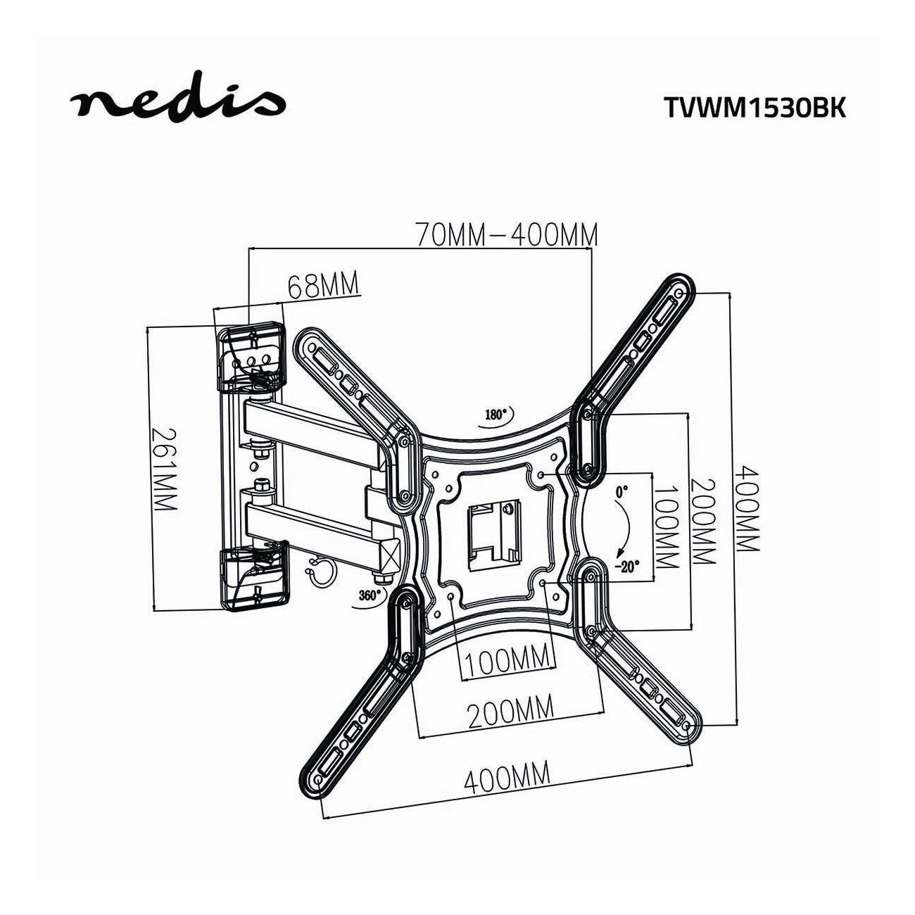 Suporte de Parede para TV (Movimento Total - 23-55'')