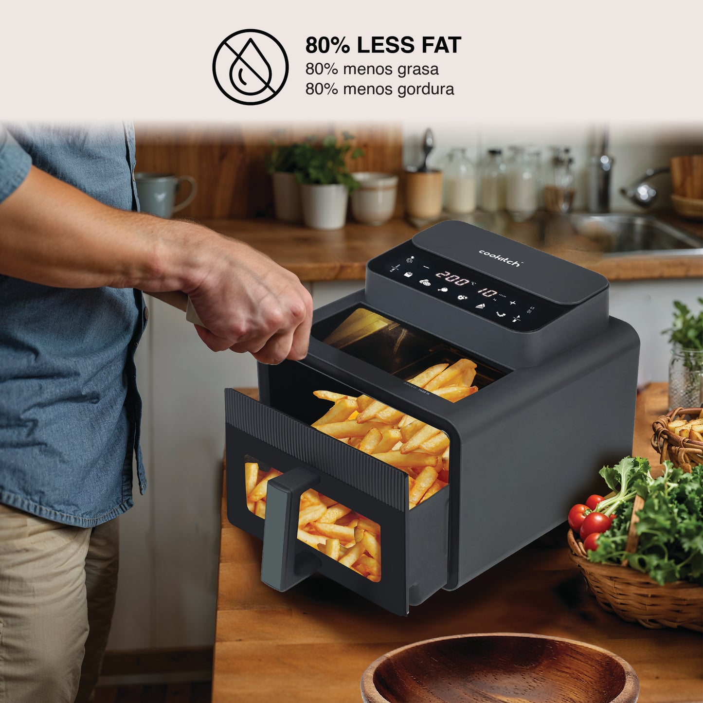 Fritadeira sem Óleo COOKITCH (7L - Preta)