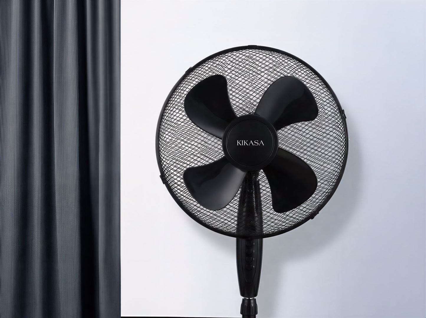 Ventoinha de Pé 45W 40cm 3 Vel. Preto KIKASA (Outlet)