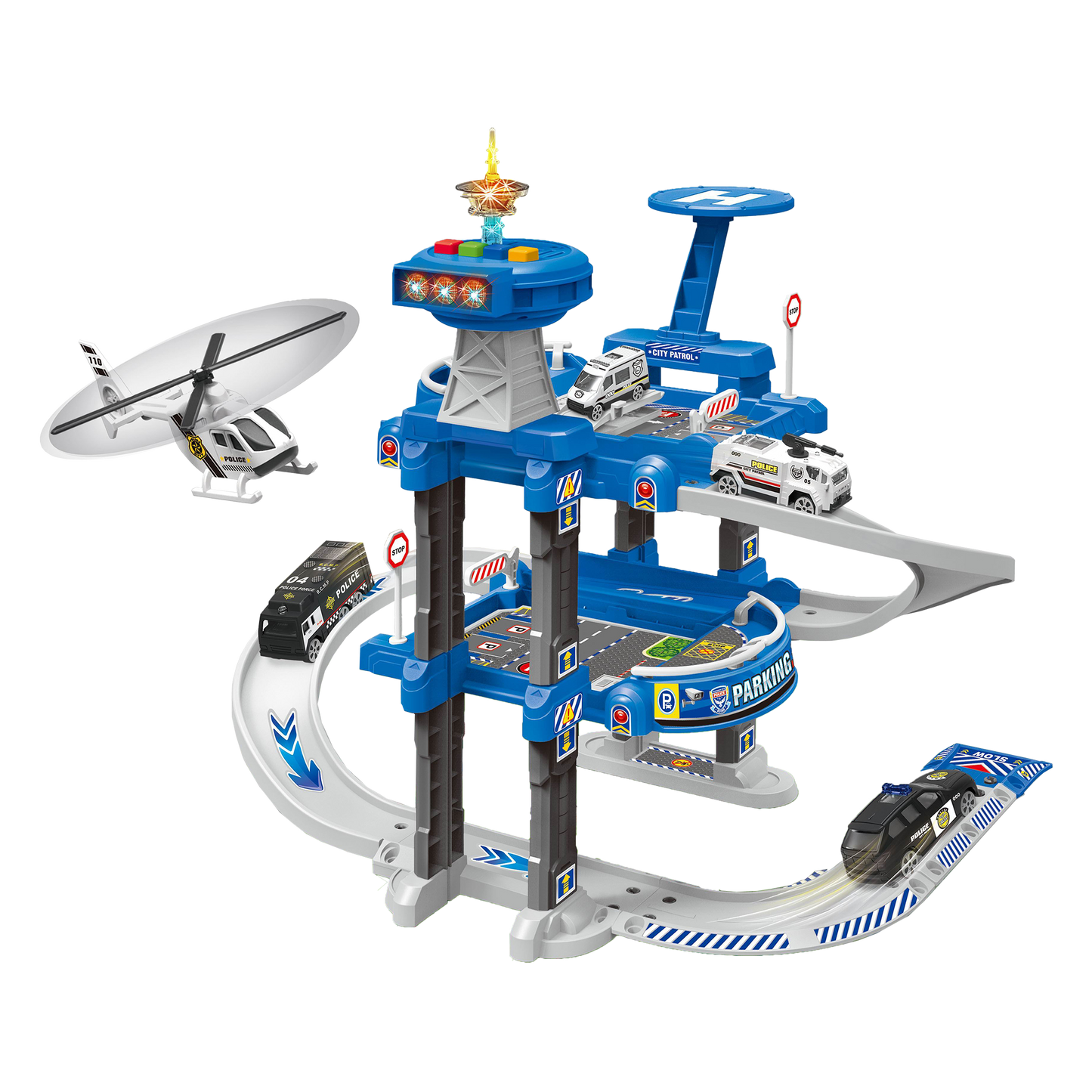 Parque de Estacionamento c/ Luz e Música (Azul) SPEEDRACER